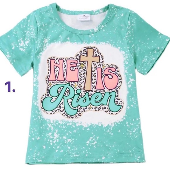 He Is Risen boutique Christian Easter tshirt - Picture 3 of 4